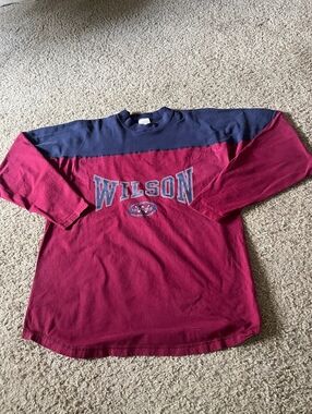 Wilson VTG Red Navy Colorblock Crewneck Sweatshirt XL